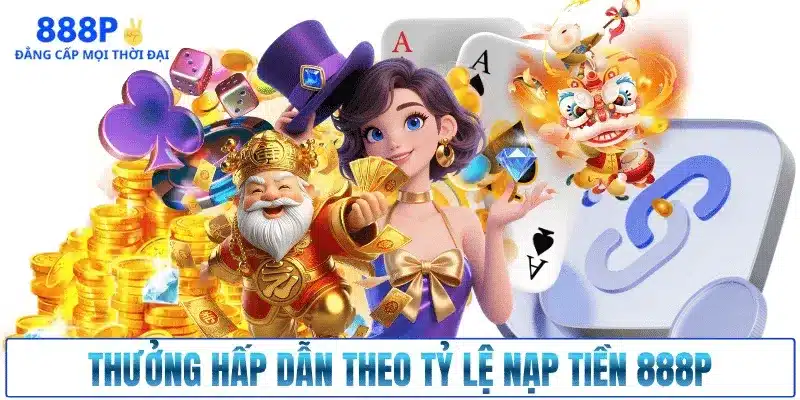Thưởng hấp dẫn theo tỷ lệ nạp tiền 888p